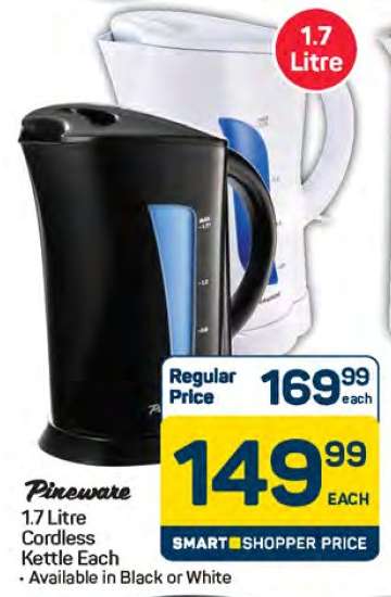 Pineware 1.7 Litre Cordless Kettle