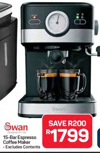 Swan 15-Bar Espresso Coffee Maker