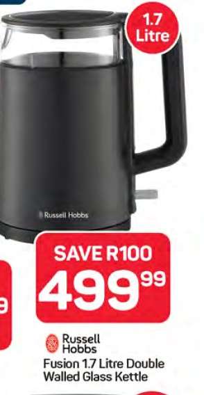 Russell Hobbs Fusion 1.7 Litre Double Walled Glass Kettle