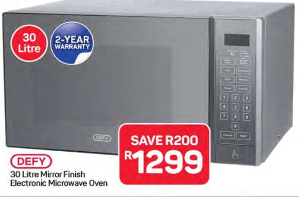 DEFY 30 Litre Mirror Finish Electronic Microwave Oven