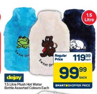 1.5 Litre Plush Hot Water Bottle