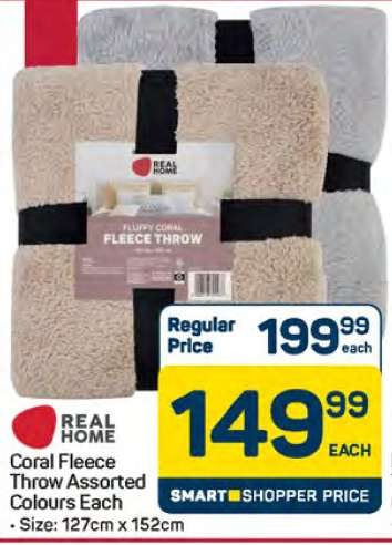 Coral Fleece Throw