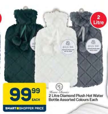 Home Classics 2 Litre Diamond Plush Hot Water Bottle