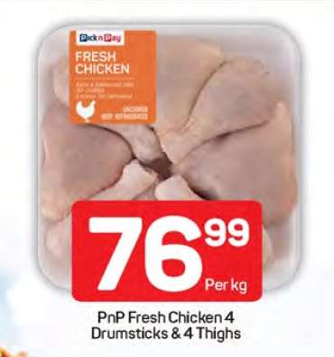 PnP Fresh Chicken 4 Drumsticks & 4 Thighs