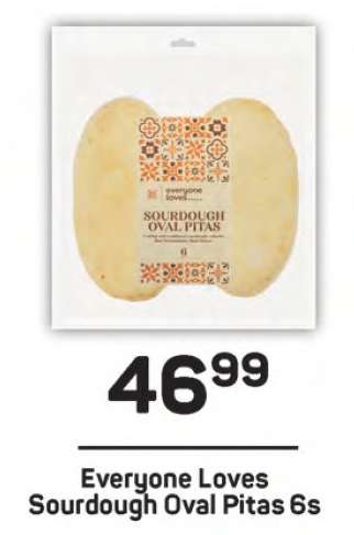 Everyone Loves Sourdough Oval Pitas 6s
