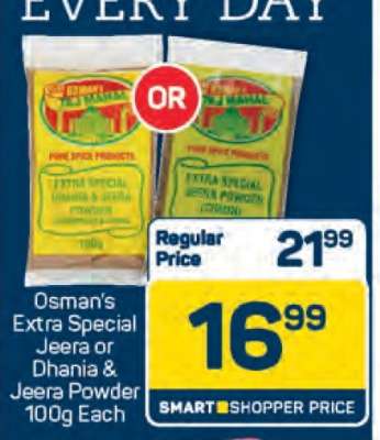 Osman's Extra Special Jeera or Dhania & Jeera Powder 100g Each