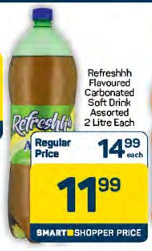Refreshhh Flavoured Carbonated Soft Drink Assorted 2 Litre Each
