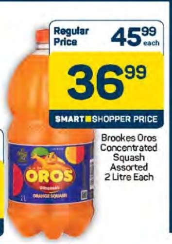 Brookes Oros Concentrated Squash Assorted 2 Litre Each