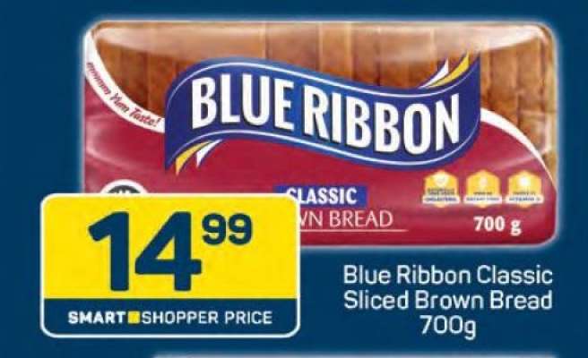 BLUE RIBBON CLASSIC SLICED BROWN BREAD 700g
