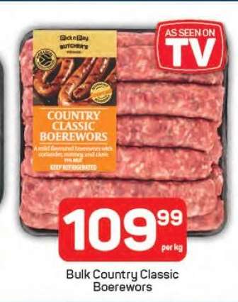 Bulk Country Classic Boerewors