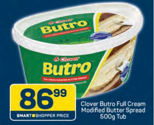 Clover Butro Full Cream Modified Butter Spread 500g Tub