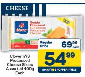 Clover IWS Processed Cheese Slices Assorted 400g Each