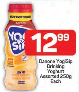 Danone YogiSip Drinking Yoghurt Assorted 250g Each