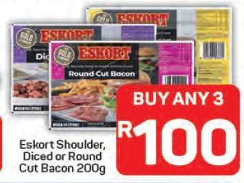 Eskort Shoulder, Diced or Round Cut Bacon 200g