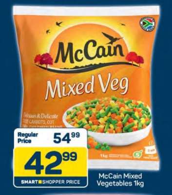 McCain Mixed
Vegetables 1kg