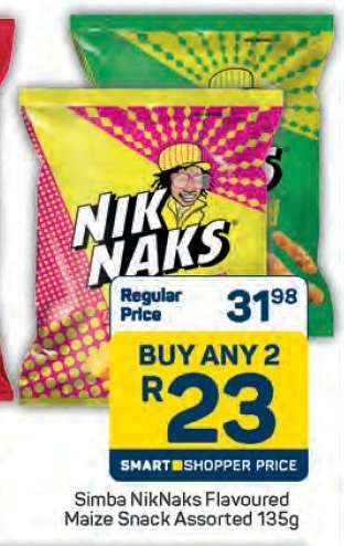 Simba NikNaks Flavoured Maize Snack Assorted 135g