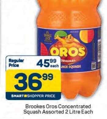 Brookes Oros Concentrated Squash Assorted 2 Litre Each