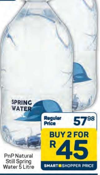PnP Natural Still Spring Water 5 Litre