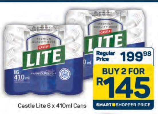 Castle Lite 6 x 410ml Cans