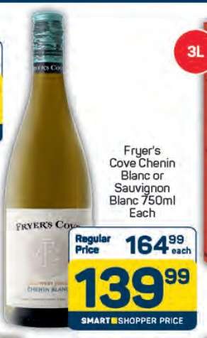 Fryer's Cove Chenin Blanc or Sauvignon Blanc 750ml