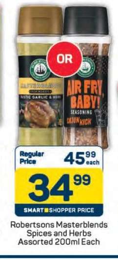 Robertsons Masterblends Spices and Herbs Assorted 200ml Each