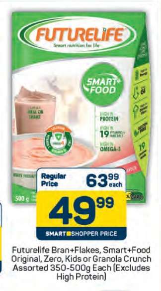 Futurelife Bran+Flakes, Smart+Food Original, Zero, Kids or Granola Crunch Assorted 350-500g Each (Excludes High Protein)