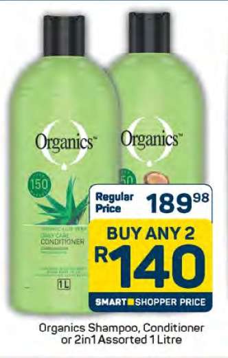 Organics Shampoo, Conditioner or 2in1 Assorted 1 Litre
