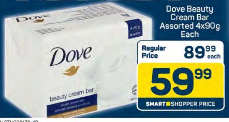Dove Beauty Cream Bar Assorted 4x90g Each
