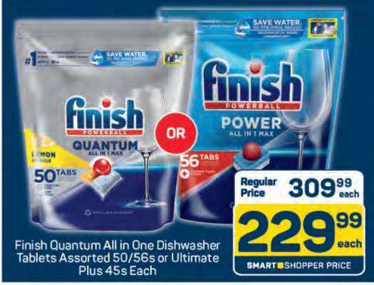 Finish Quantum All in One Dishwasher Tablets Assorted 50/56s or Ultimate Plus 45s Each