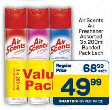Air Scents Air Freshener Assorted 3 x 200ml Banded Pack Each