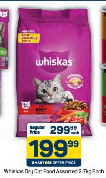 Whiskas Dry Cat Food
Assorted 2.7kg Each