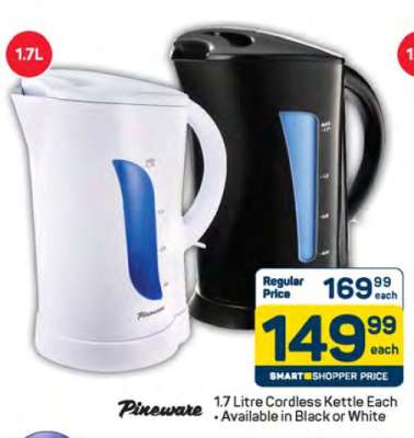 Pineware 1.7 Litre Cordless Kettle