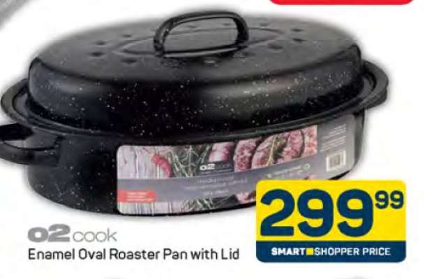o2 cook Enamel Oval Roaster Pan with Lid