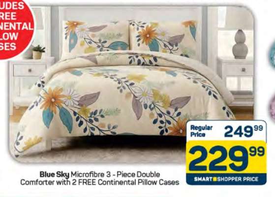 Blue Sky Microfibre 3-Piece Double Comforter