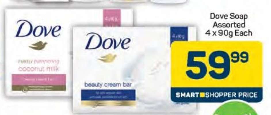 Dove Soap Assorted 4 x 90g Each