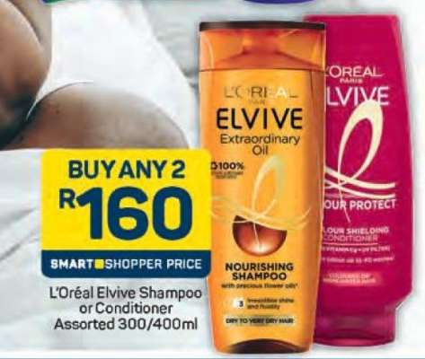 L'Oréal Elvive Shampoo or Conditioner Assorted 300/400ml