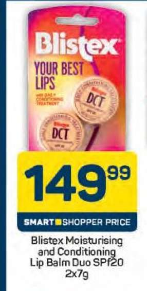 Blistex Moisturising and Conditioning Lip Balm Duo SPF20 2x7g