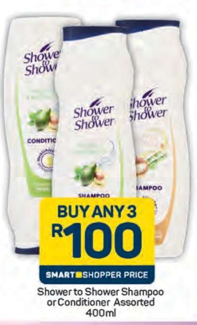Shower to Shower Shampoo or Conditioner Assorted 400ml