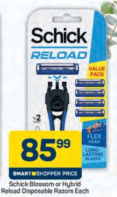Schick Blossom or Hybrid Reload Disposable Razors Each