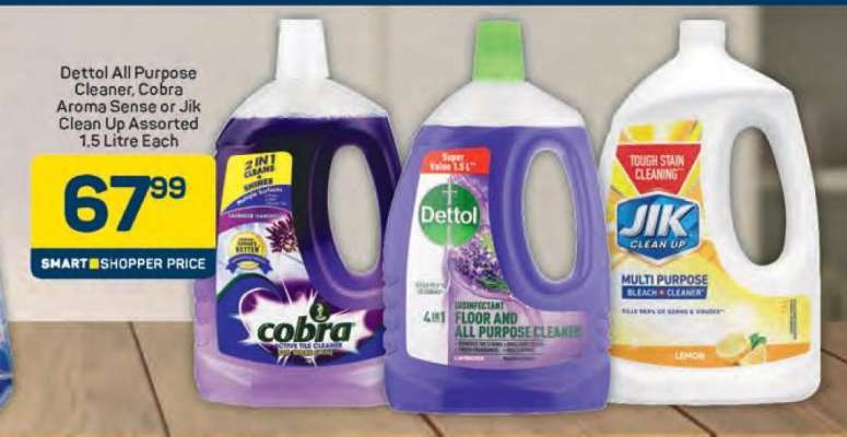 Dettol All Purpose Cleaner, Cobra Aroma Sense or Jik Clean Up Assorted