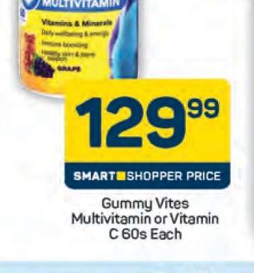Gummy Vites Multivitamin or Vitamin C 60s Each