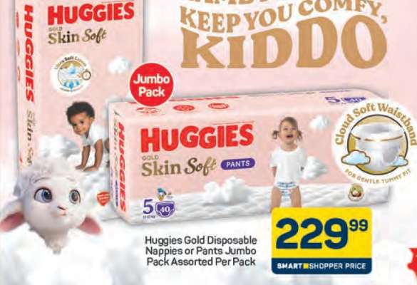 Huggies Gold Disposable Nappies or Pants Jumbo Pack Assorted Per Pack