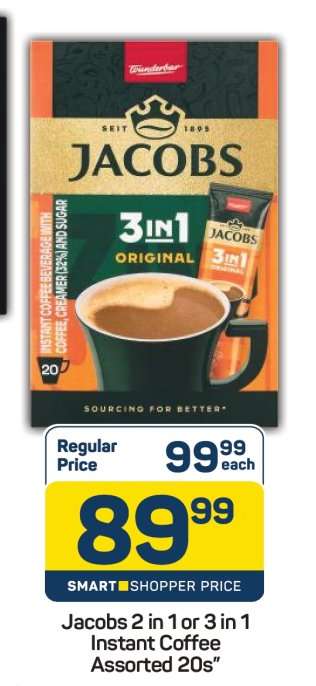 Jacobs 2 in 1 or 3 in 1 Instant Coffee Assorted 20s