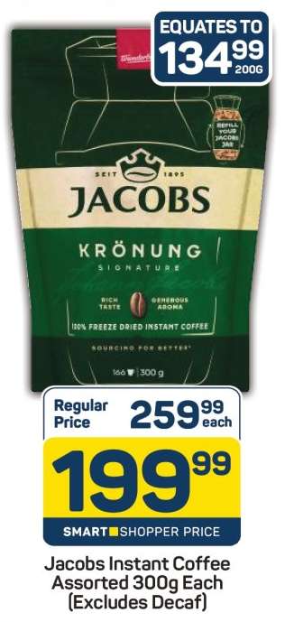 Jacobs Instant Coffee Assorted 300g Each (Excludes Decaf)