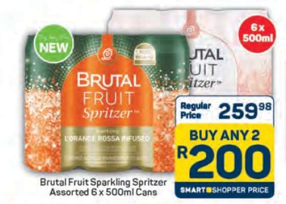 Brutal Fruit Sparkling Spritzer Assorted 6 x 500ml Cans