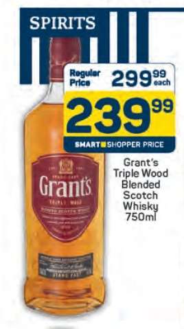 Grant's Triple Wood Blended Scotch Whisky 750ml