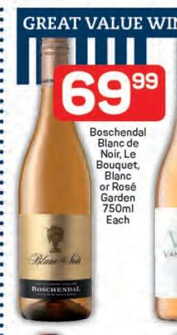Boschendal Blanc de Noir, Le Bouquet, Blanc or Rosé Garden 750ml