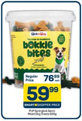 PnP Springbok Semi-Moist Dog Treats 500g