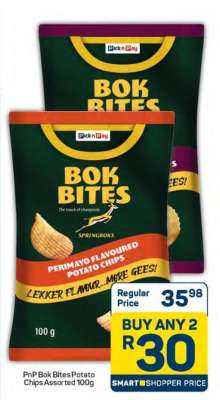 PnP Bok Bites Potato Chips Assorted 100g
