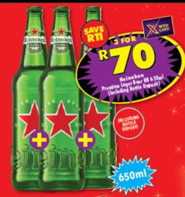 Heineken Premium Lager Beer RB 650ml